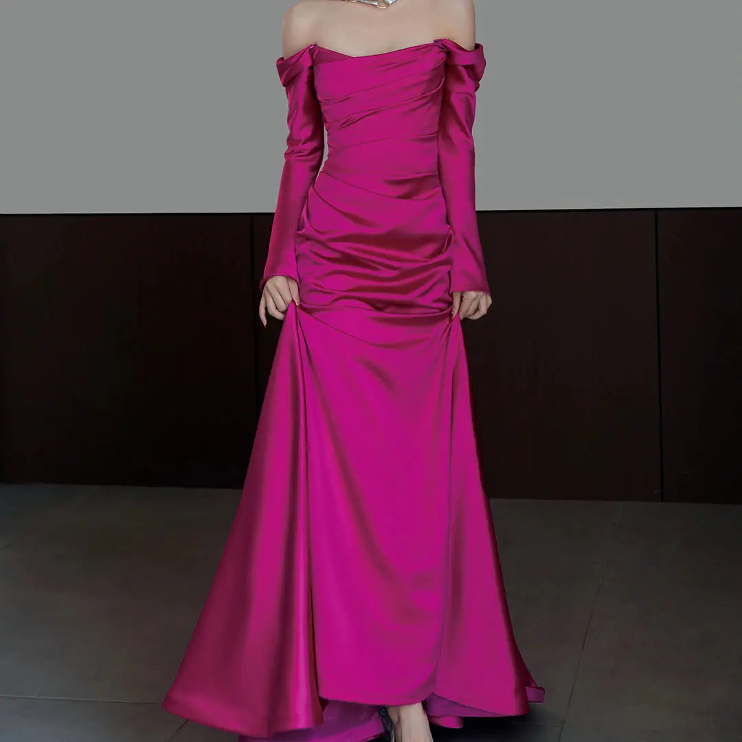 Luxury Off-Shoulder Bridal Gown for Evening Weddings