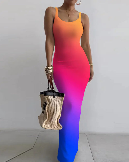 Women's White Slim Fit Skinny Long Suspender Dress