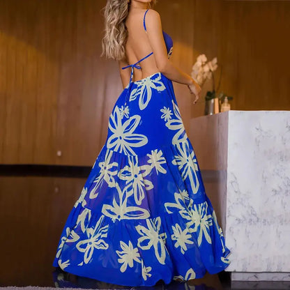 2023 Summer Fashion Sexy Backless Print Dress