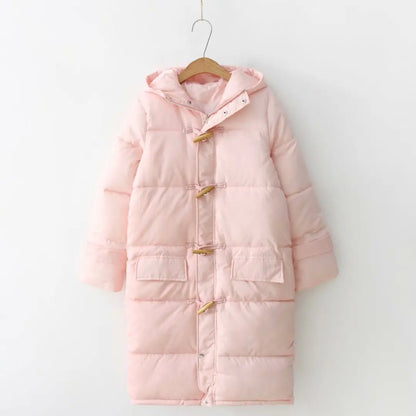 Women's Long Thick Winter Coat with Horn Button