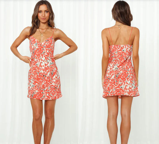 Stylish Women's Print Strapless Backless Dress