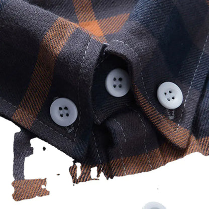 Korean Style Autumn Plaid Shirt for Men (Slim Fit)