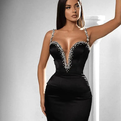 Black Diamond Elastic Slim Fitting Bandage Dress