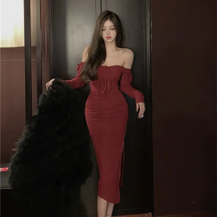 Off Shoulder Hanging Neck Dress for Women