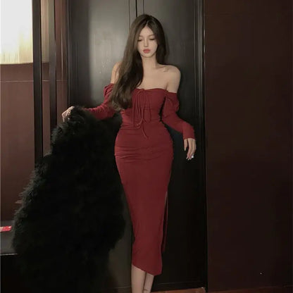 Off Shoulder Hanging Neck Dress for Women