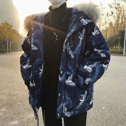 Men's Winter Thick Fur Collar Bread Jacket (Trendy Style)