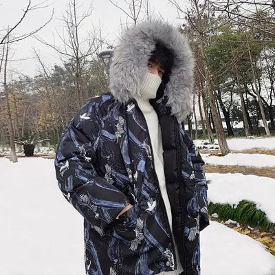 Men's Winter Thick Fur Collar Bread Jacket (Trendy Style)
