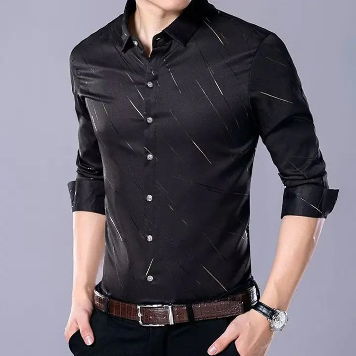 Slim Fit Long Sleeve Casual Shirt for Men