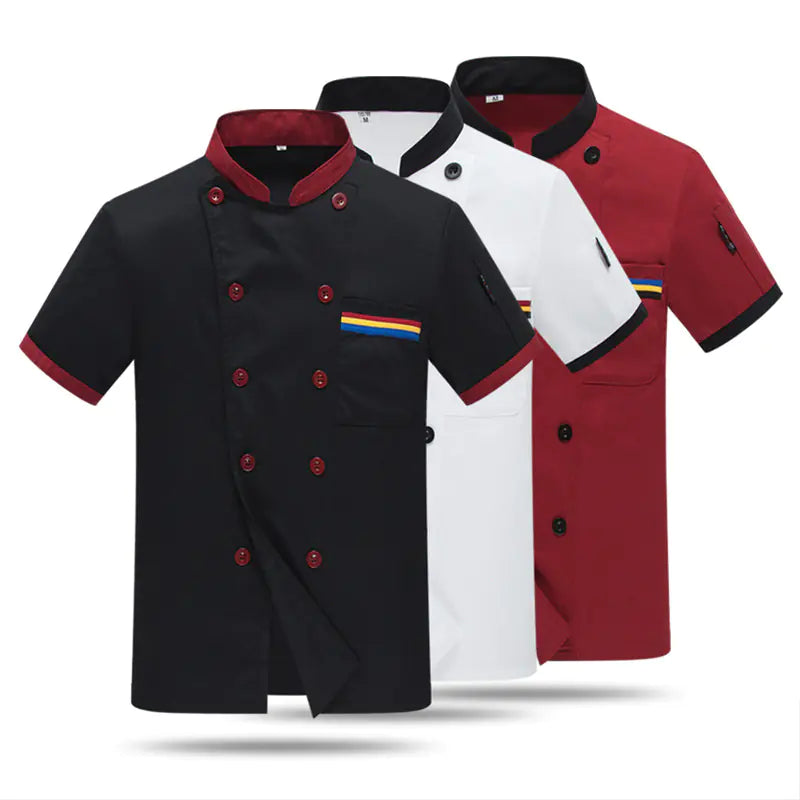 Men's Short Sleeve Chef Uniform for Summer Service