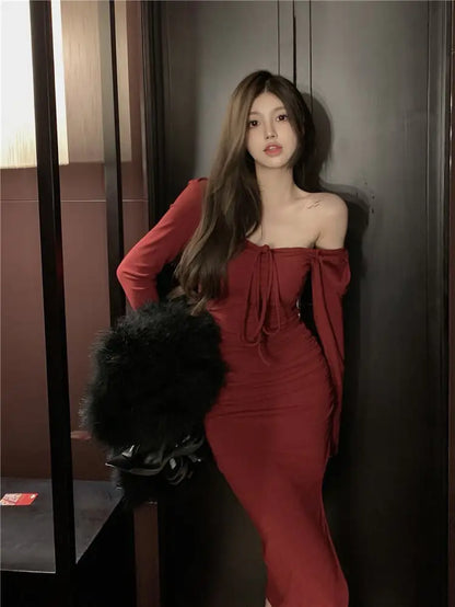 Off Shoulder Hanging Neck Dress for Women
