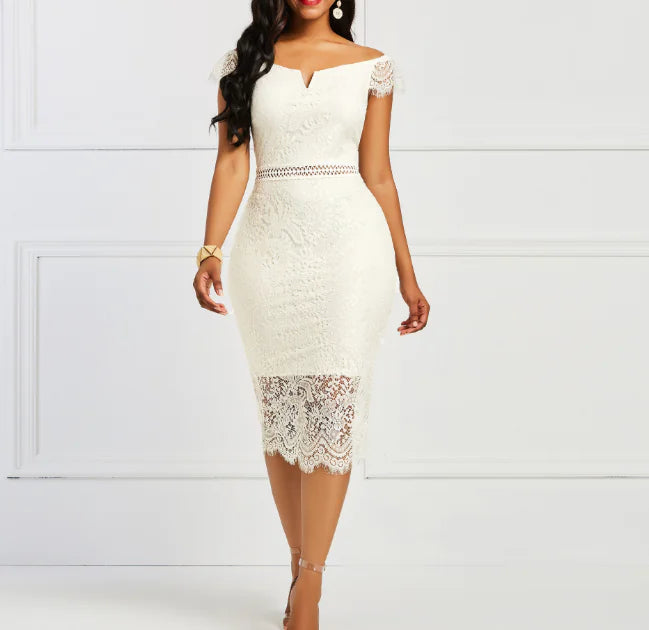 V-Neck Lace Sleeveless Maternity Dress